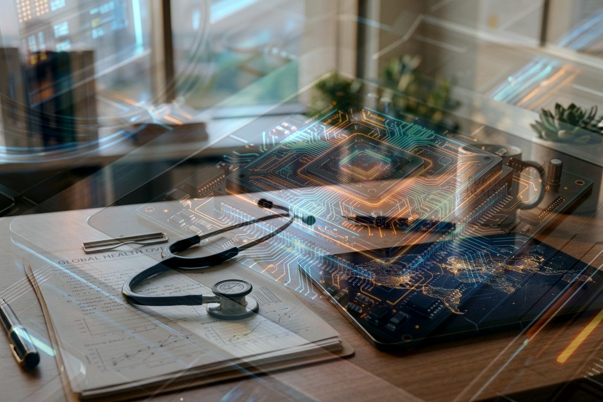 Biotech computational laboratory visualization combining artificial intelligence molecular modeling with digital drug discovery